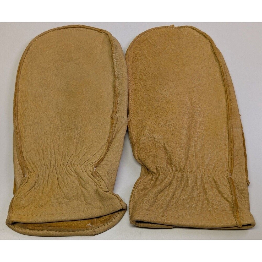 Leather Mittens Winter Work Gloves Tan